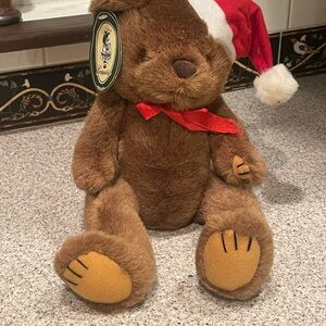 Gepeddo Brown Teddy Bear with Santa Hat